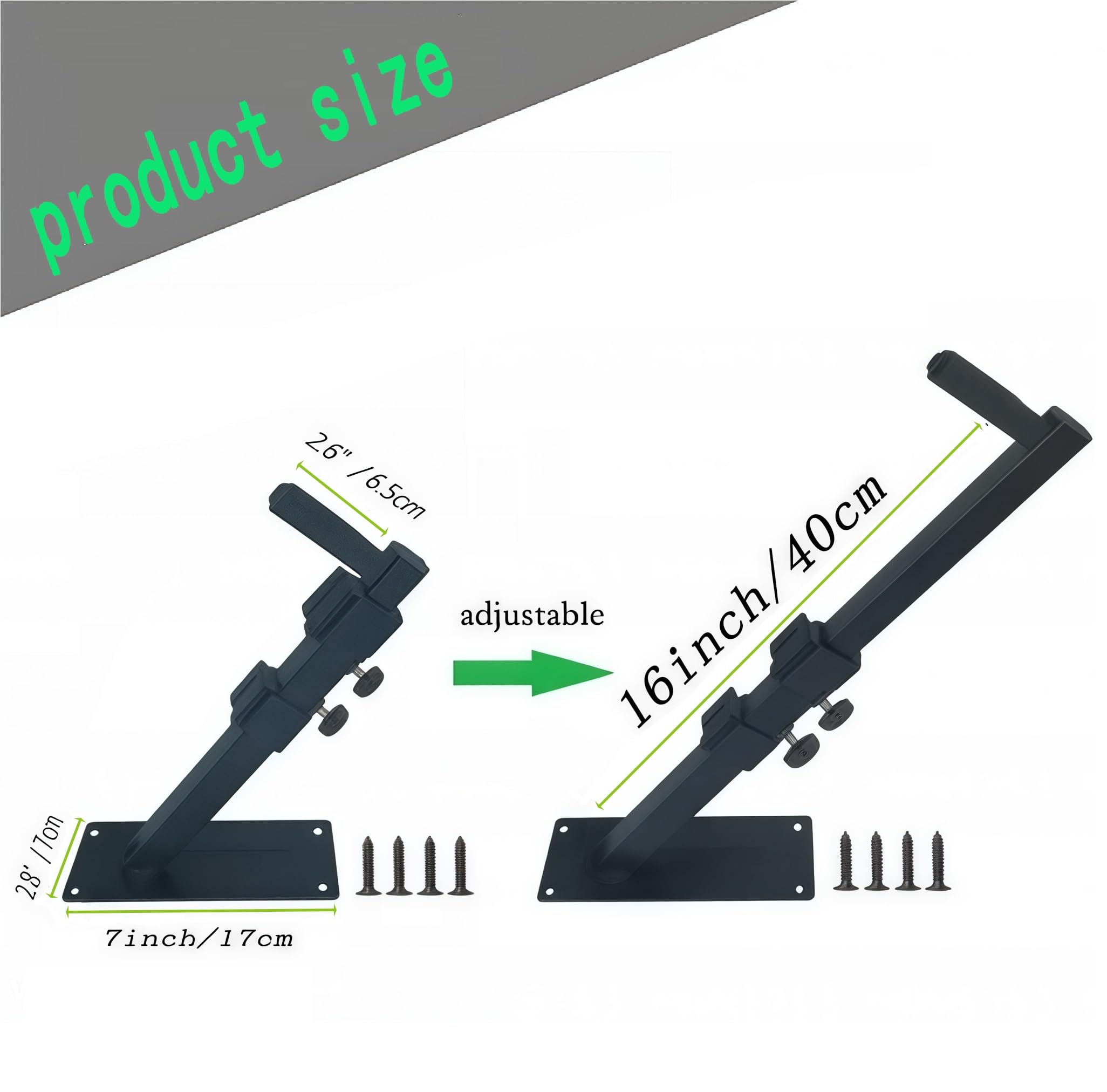 - Product size: 26" / 65cm
- Adjustable: 16 inch / 40cm
- Base: 28" / 70cm
- Height: 7 inch / 17cm