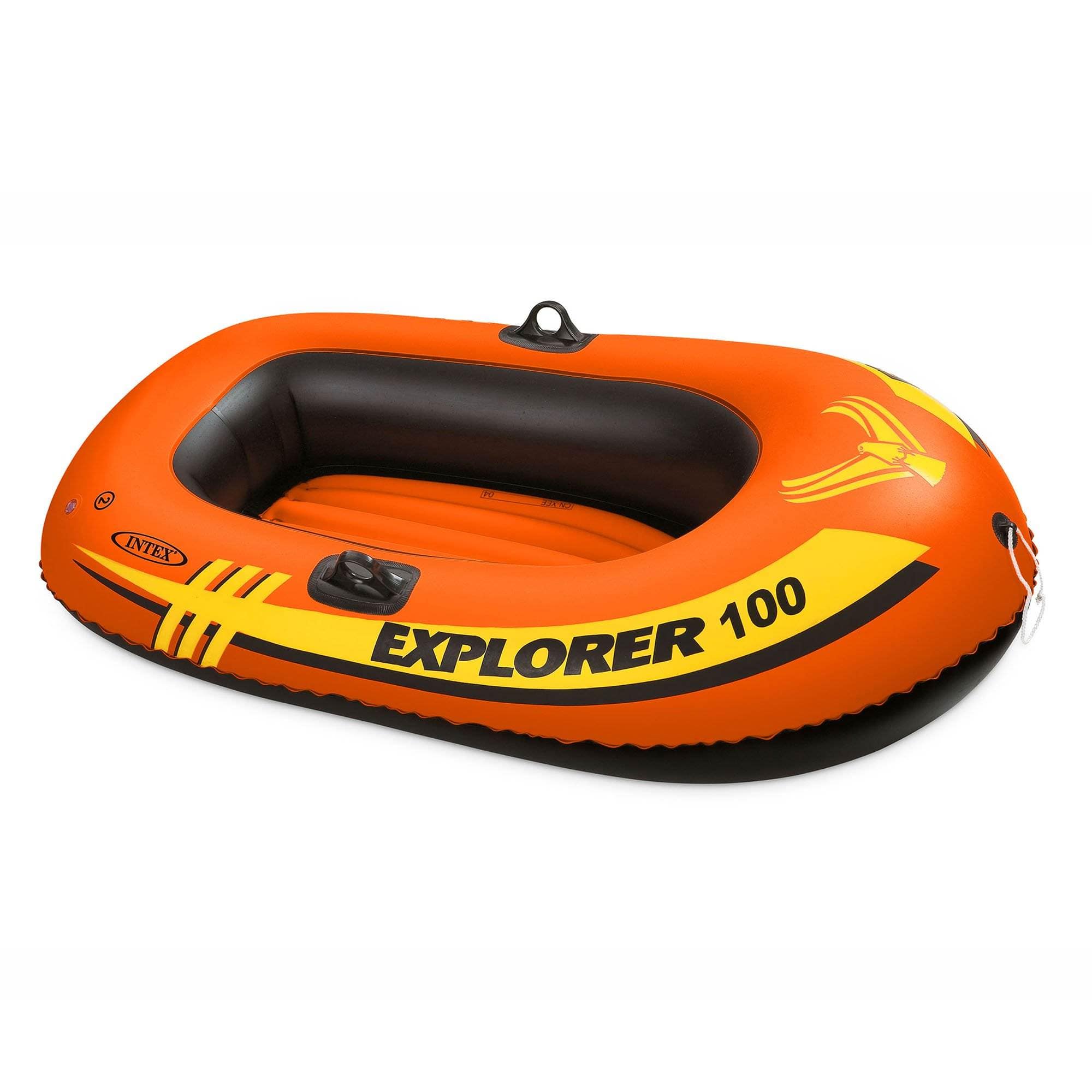 Intex - Explorer 100 1 Person Youth Pool Lake Inflatable Raft Row Boat - Orange