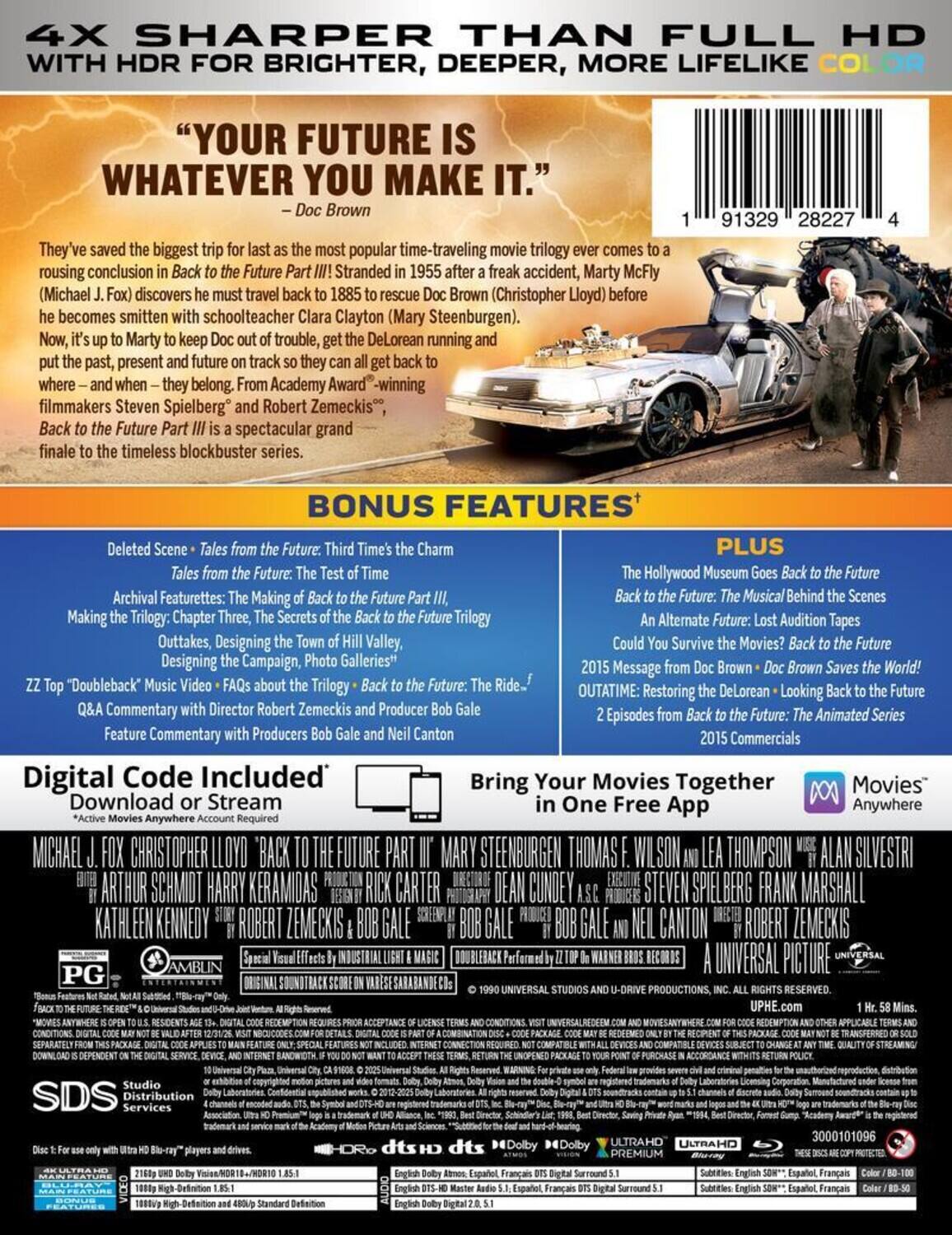 Alt View 1. Back to the Future III (Steelbook)   - 4K Blu-Ray.