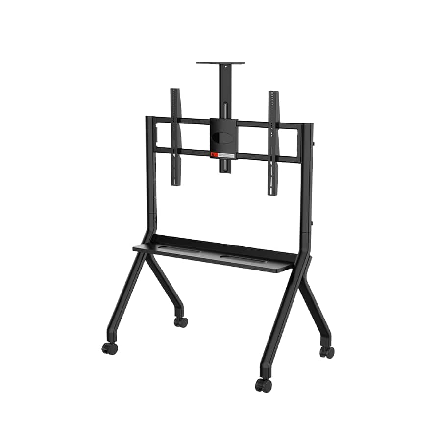 Front. Sylvox - Outdoor Rolling TV Stand for 43"–55" TVs Mobile Cart with Locking Wheels, Adjustable Shelf, VESA up to 700×500mm, 88 lb - Black.