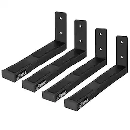 Pyle - Adjustable Speaker Wall Mount Brackets, 2-Pack (4 Brackets) for Speakers & Soundbars, 110 lb Capacity - Black