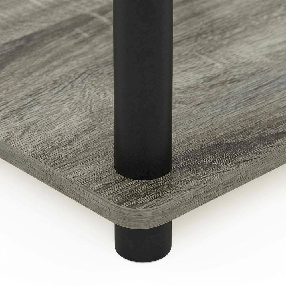 Alt View 1. FurniFact - FurniFact C-Shape Side Table, Quality Build, Durable Wood Frame - French Oak - French Oak/Black.