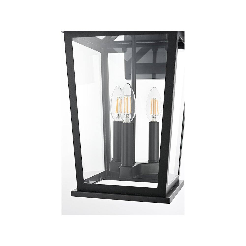 Alt View 3. Elegant Lighting - Cayman 7 inch Outdoor Pendant in Black - Black.