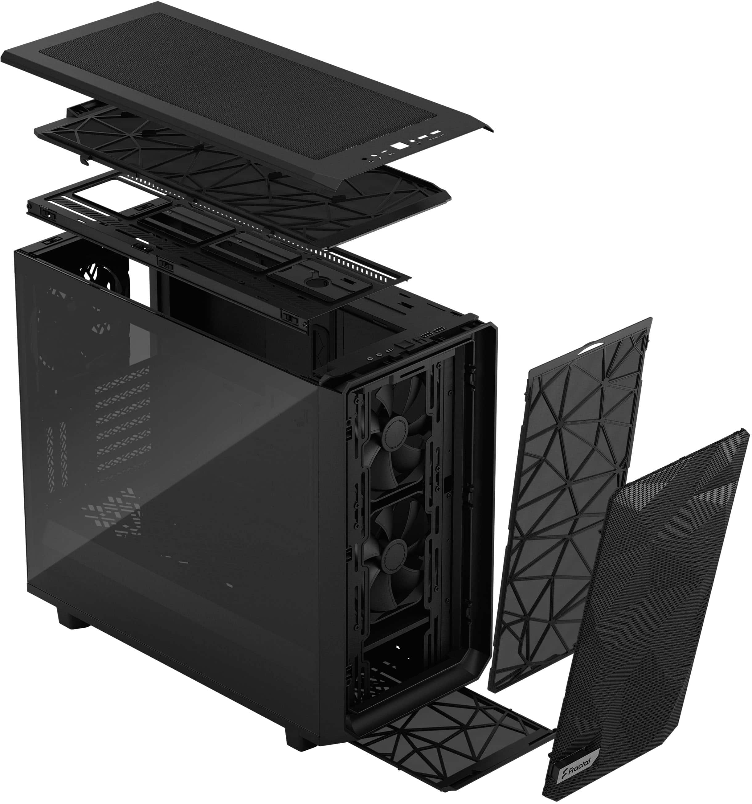 Fractal Design Meshify 2 Black ATX Light Tinted Tempered Glass Window ...