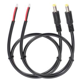 Unique Bargains - 2pcs DC Power Pigtails Cable, 5.5x2.5mm Male to Bare Wire, for PC, Laptop, Toys, Cellphone, Electronic Device - Black