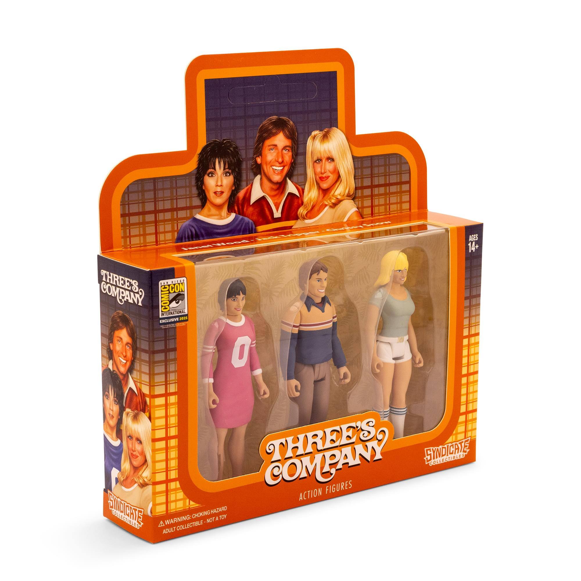 ACES 14+ THREES COMPANY COMIC AUENTI - AEAVS S - 0 COMPANY THREES SYNDICATE COLLECTIE SOEES TEAREEE ACTION FIGURES SYNDICATE   M 4 WARNING. CHOKING HAZARD - SMALL PARTS. NOT FOR CHILDREN UNDER 3 YEARS. ADULT COLLECTIBLE