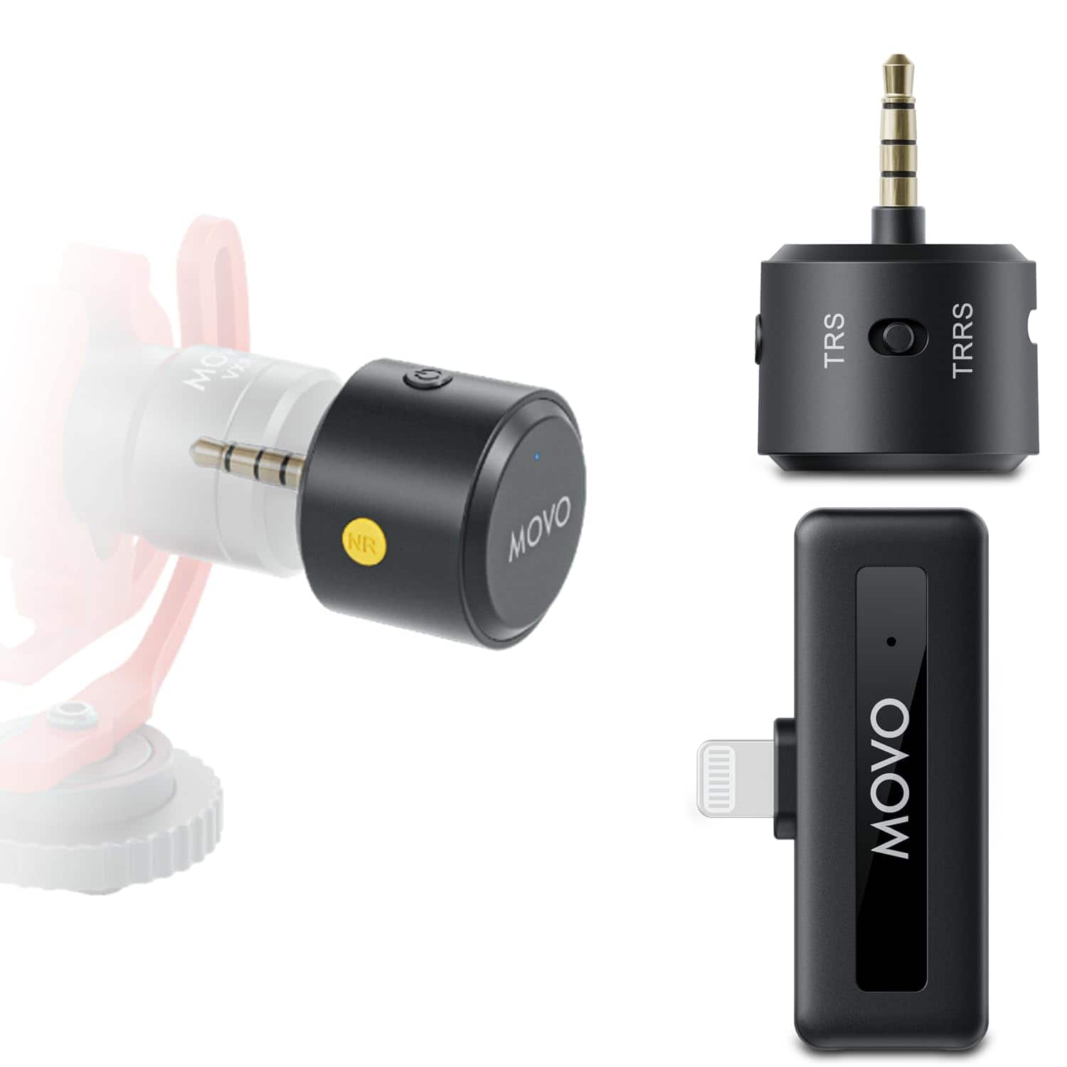 MOVO - WM-VXR10 Wireless Shotgun Mic Adapter for iPhone/Lightning Devices - Compatible VXR10, VXR10-PRO, Rode VideoMicro