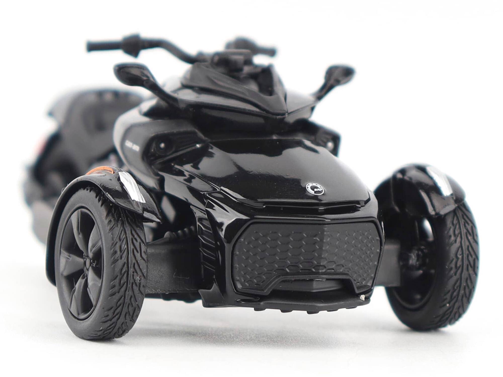 Alt View 5. BRP Models - Can-Am Spyder F3 3-Wheel Motorcycle Steel Black Metallic 1/32 Diecast Model by BRP Models.