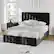 Alt View 1. Jojoka - King Size Platform Bed Frame with 4 Storage Drawers, Adjustable Headboard, Wood Slats, No Box Spring, Black - Black.