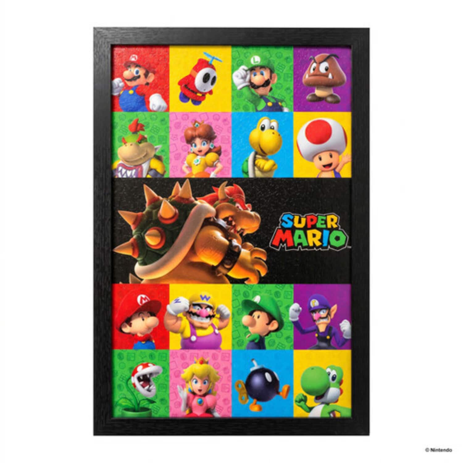 PopMarket - Super Mario- 3D Friends & Foes 11x17 Framed Gel Coat - Multicolor