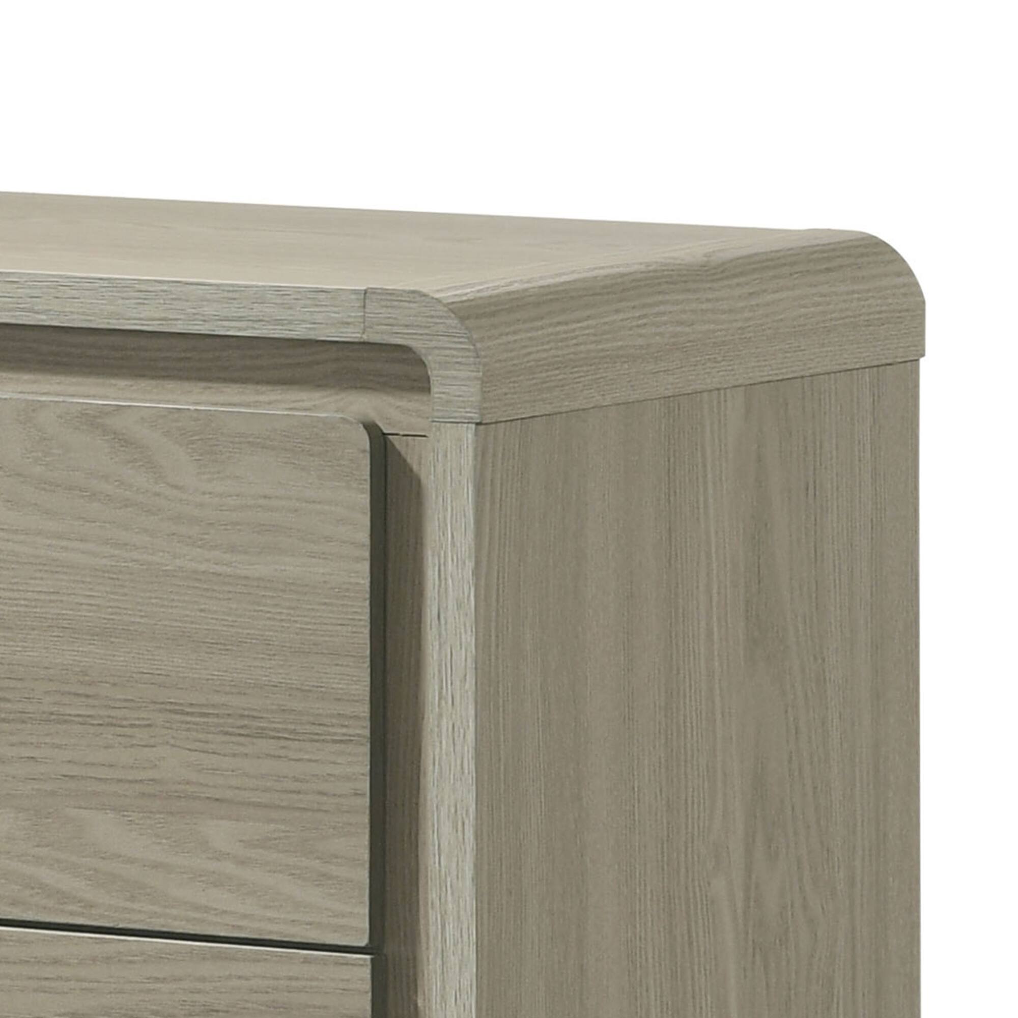 Alt View 3. Vaczon - 25" Nightstand with Storage, 2-Drawer Bedside Table for Bedroom Easy Slide - Gray.