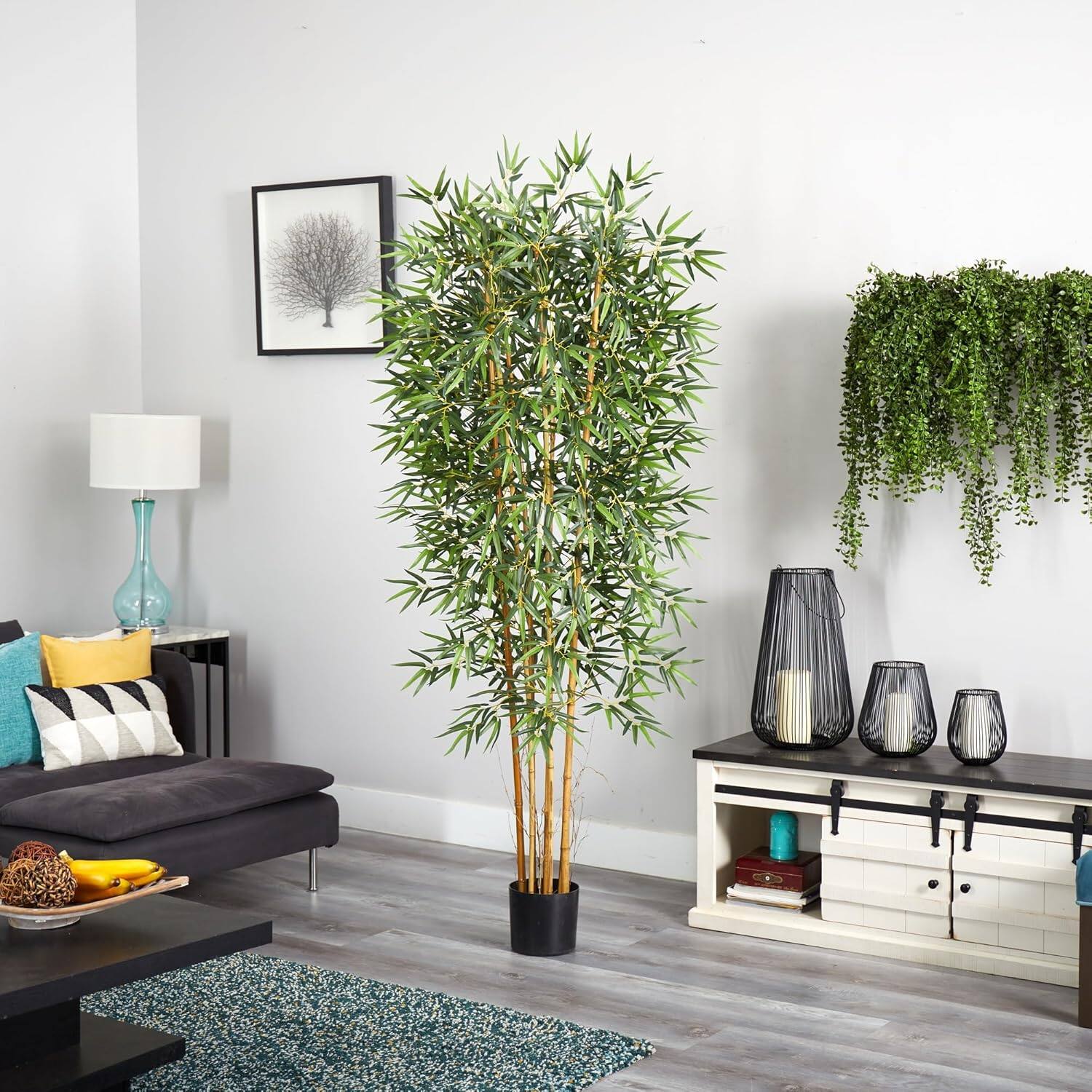 Front. BreeBe - 7' Bamboo Palm Tree w/1542 Lvs - Green.