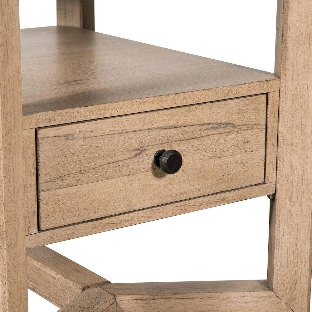 Alt View 3. Liberty Furniture Industries - Living Room Rectangular End Table with Storage Drawer - Barley Buff Birch Wood - Barley Buff.