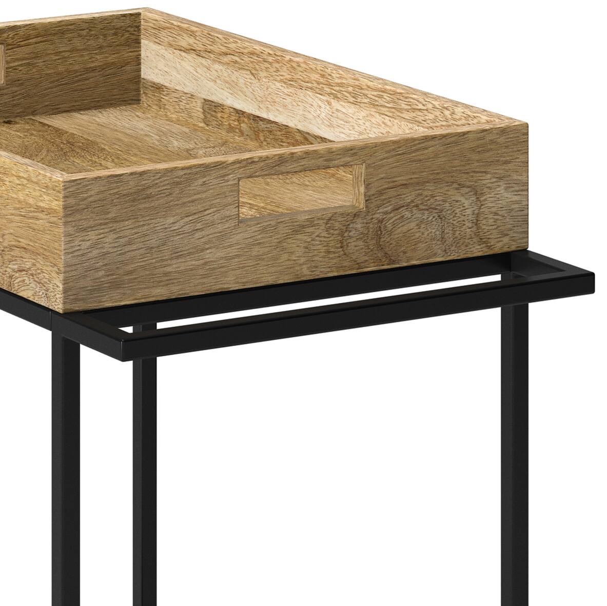 Back. Simpli Home - Simons SOLID MANGO WOOD Industrial Contemporary 24 inch Wide Bar Cart in Natural - Natural.