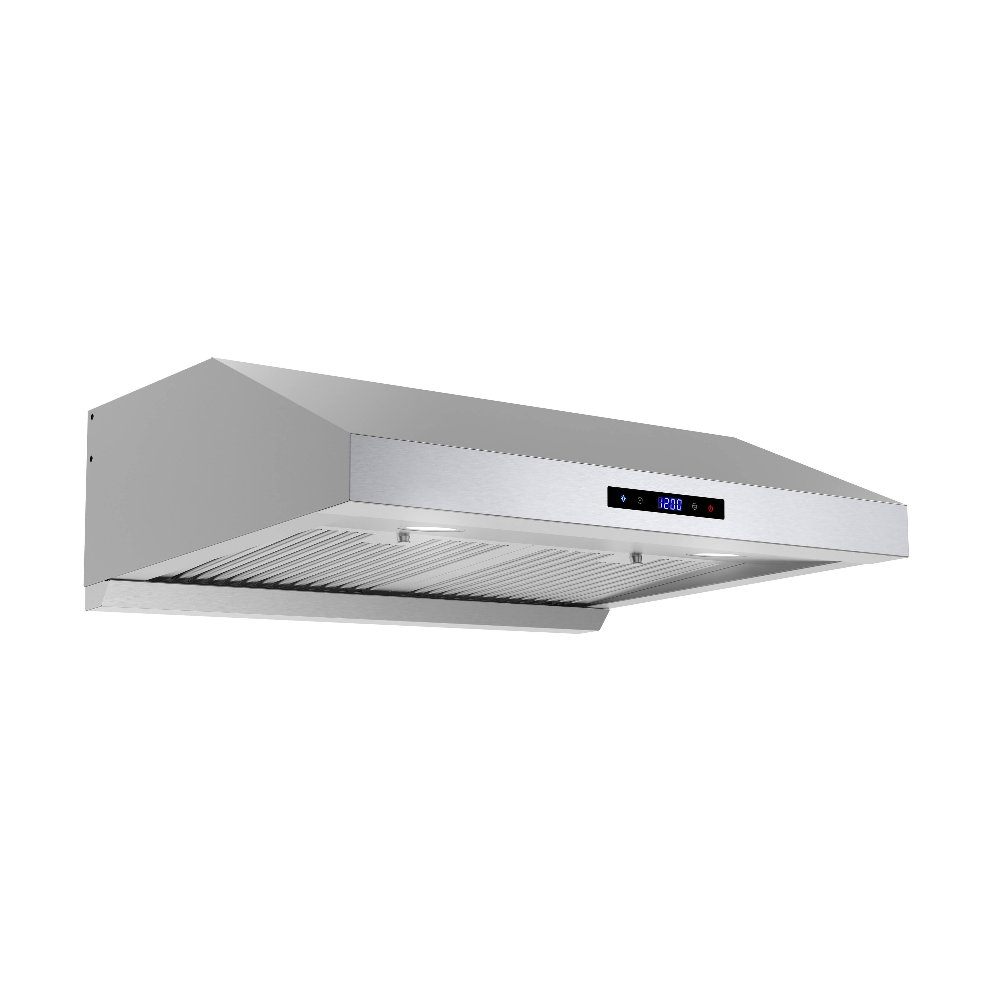 Alt View 1. Streamline - 30 in. Andrano Ducted Undermount 406 CFM Range Hood, Baffle Filters, Touchpad Control, LED Lights - Brushed Stainless Steel.