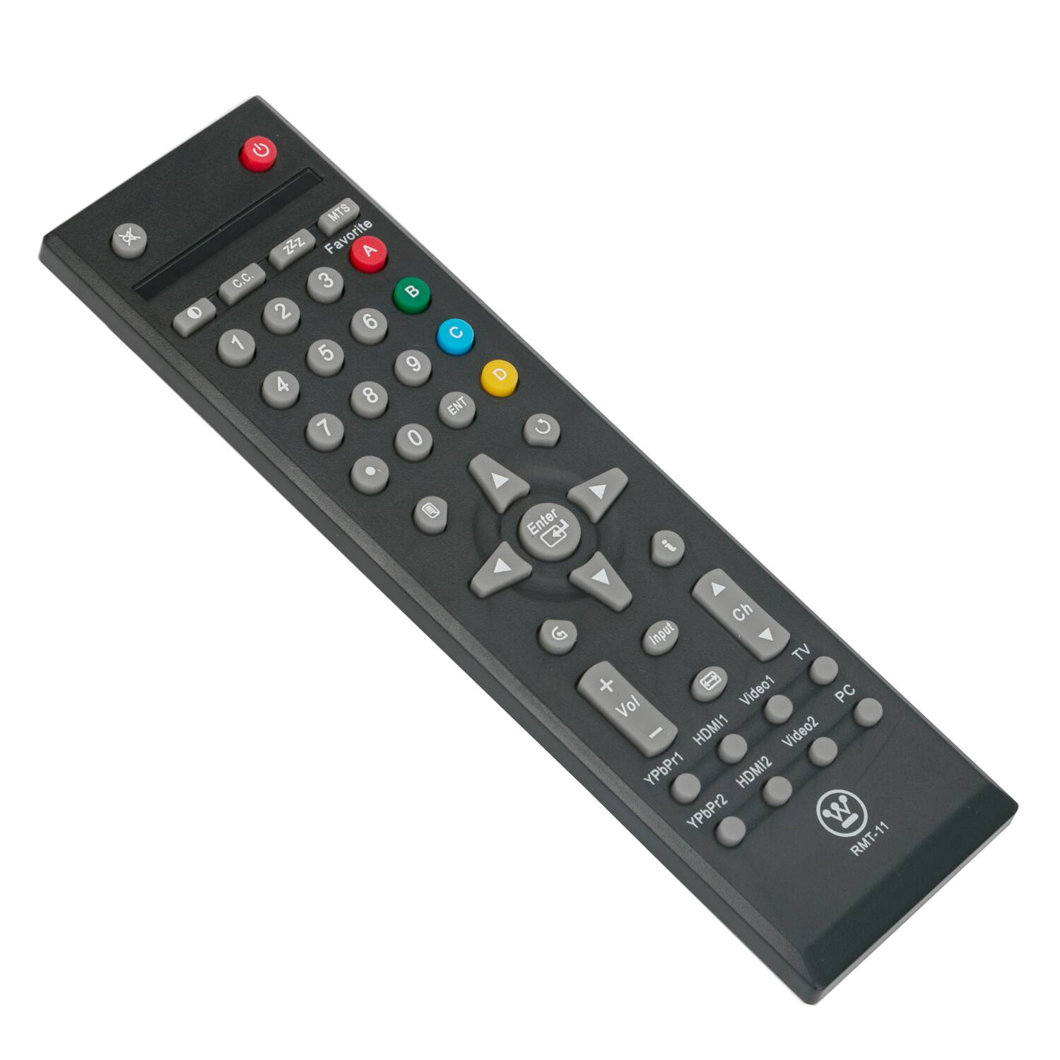 G X C.C. 1 MTS Zz Favorite A 3 2 6 5 4 8 7 . C 9 ENT 0 8 D C A Enter i G Ch Input TV + = Video1 PC Vol - HDMI1 Video2 YPbPr1 HDMI2 YPbPr2 W RMT-11