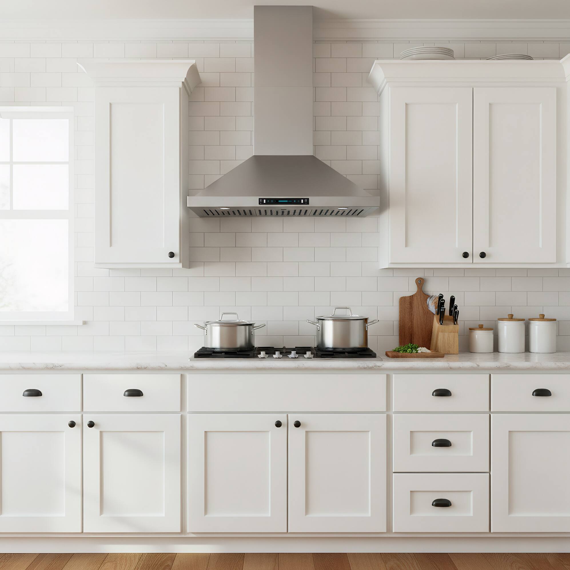 Angle. ZJKLA - ZJKLA - 30 inches - Externally Vented - Wall Mount Range Hood - Stainless Steel - Stainless steel.