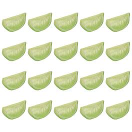 Unique Bargains - Fake Lemon Slices 20pcs 2.2in Simulation Artificial Fruit Decor for Home Party Table Display - Green