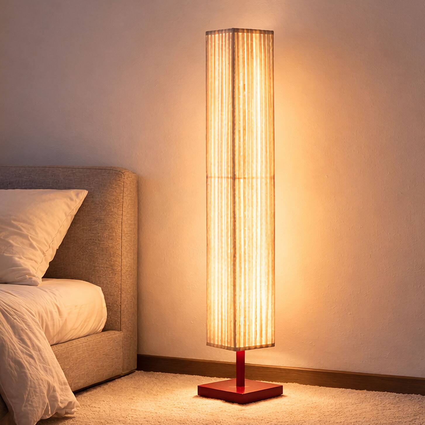 Angle. E.P. Light - Minimalist Pleated Fabric Floor Lamp Janpadi LED Lamp - MULTICOLOR.