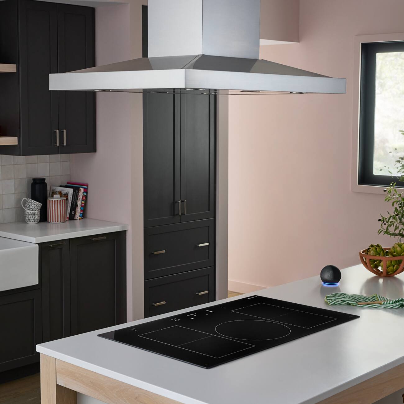 Left. KitchenAid - KitchenAid - 30" Temp Cook™ Induction Cooktop with 5 Cooking Zones - Black.