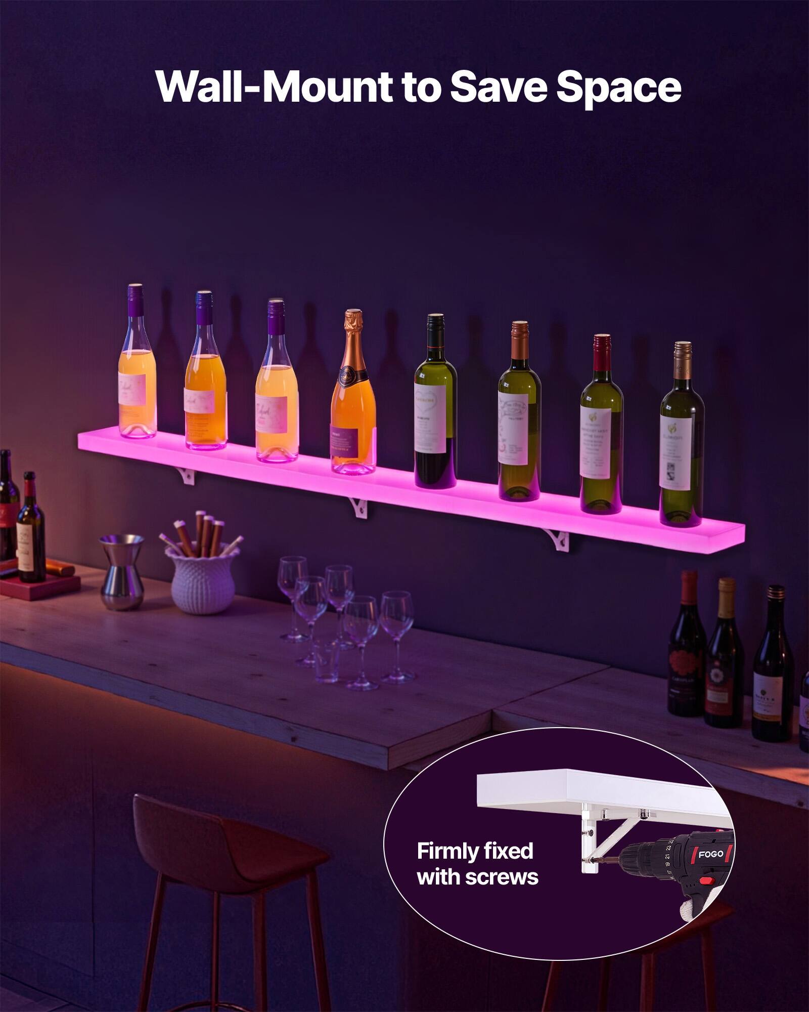 Wall-Mount to Save Space

Firmly fixed with screws