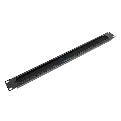 Front. RackSolutions - RackSolutions 1U Brush Blanking Panel - Black.