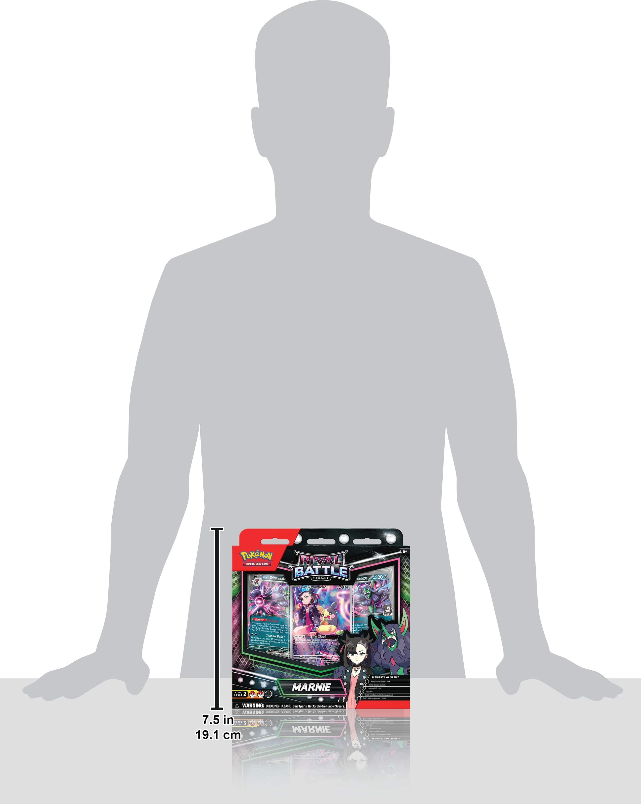 Puremon Rival M I Battle 100-CEEN D - | - d Marnie A Wiasing  MTA - i - I - - : : 7.5 in dde - Marnie 19.1 cm