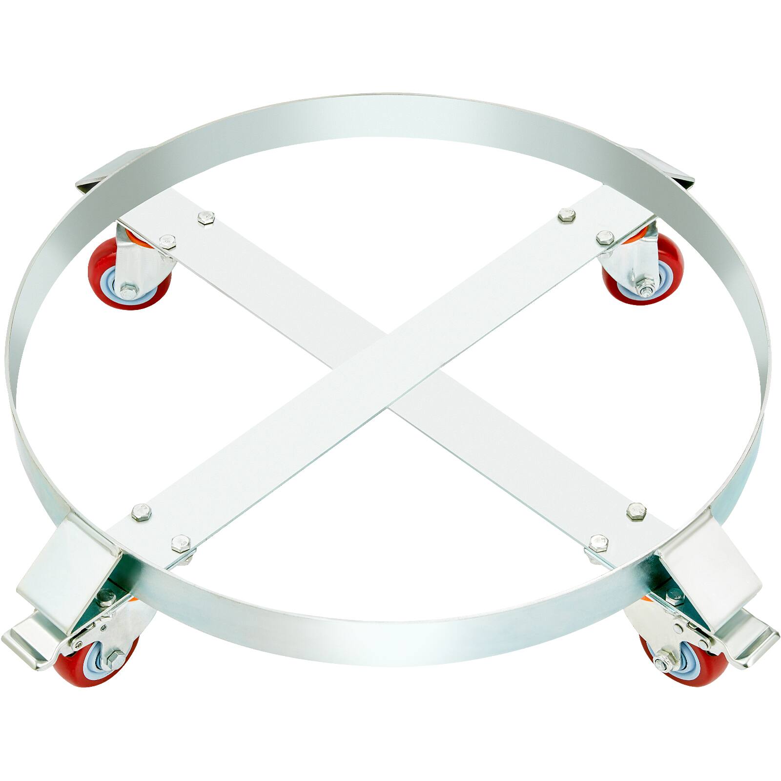 Alt View 5. VEVOR - 55 Gallon Heavy Duty Drum Dolly, 1000lbs Load Capacity, Barrel Dolly Cart Drum Caddy, Non Tipping Hand Truck Capacity - Silver.