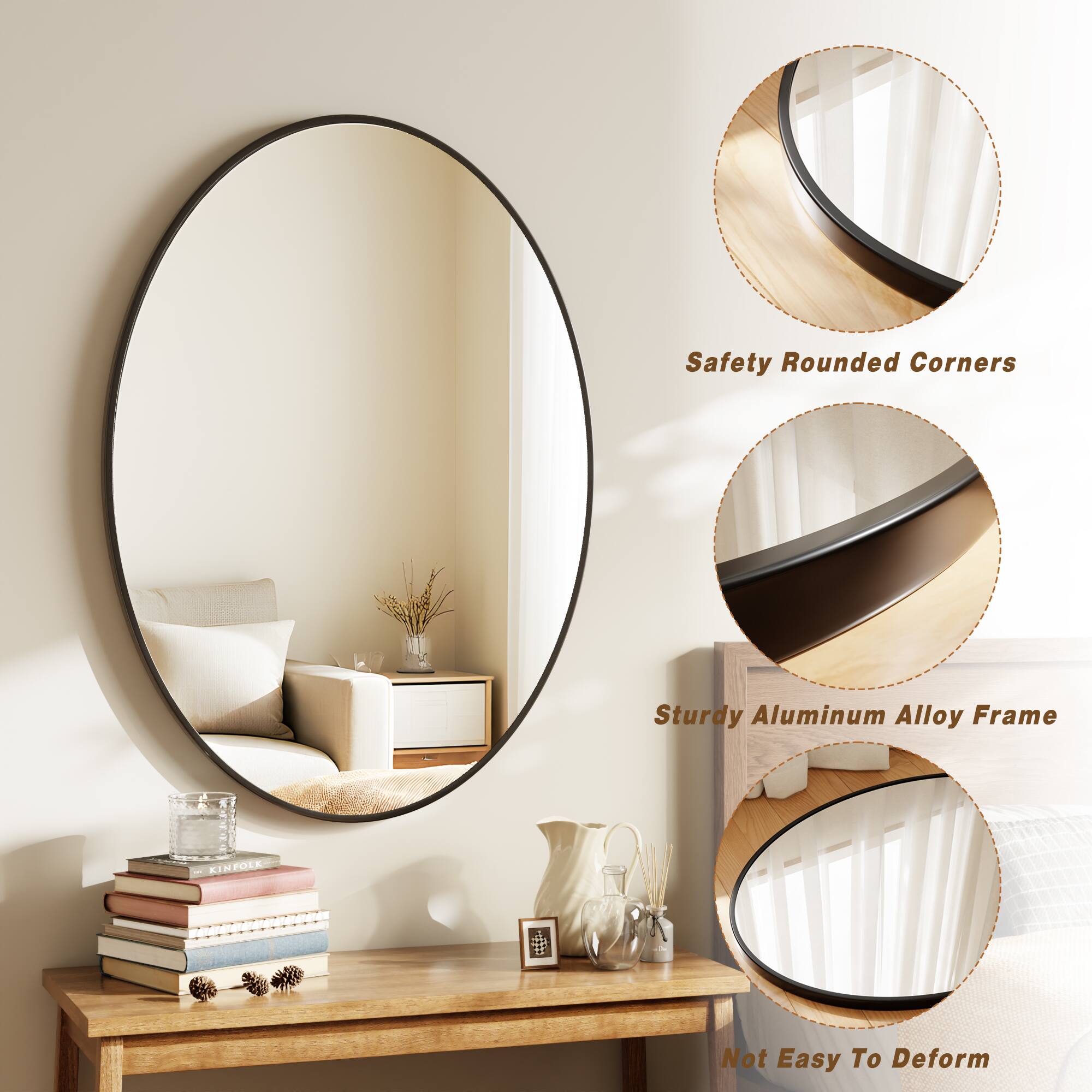 Safety Rounded Corners  
Sturdy Aluminum Alloy Frame  
Not Easy To Deform
