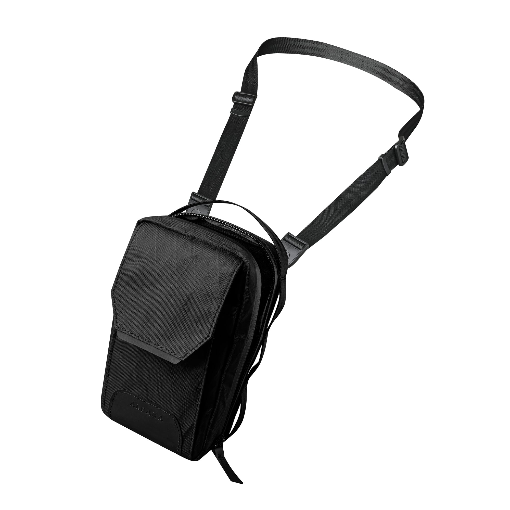 ALPAKA - Modular Sling V2 MIini Sling Bag for Phone, Magnetic Quick Access, EDC Crossbody Bag with Adjustable Strap - Black X-Pac VX21