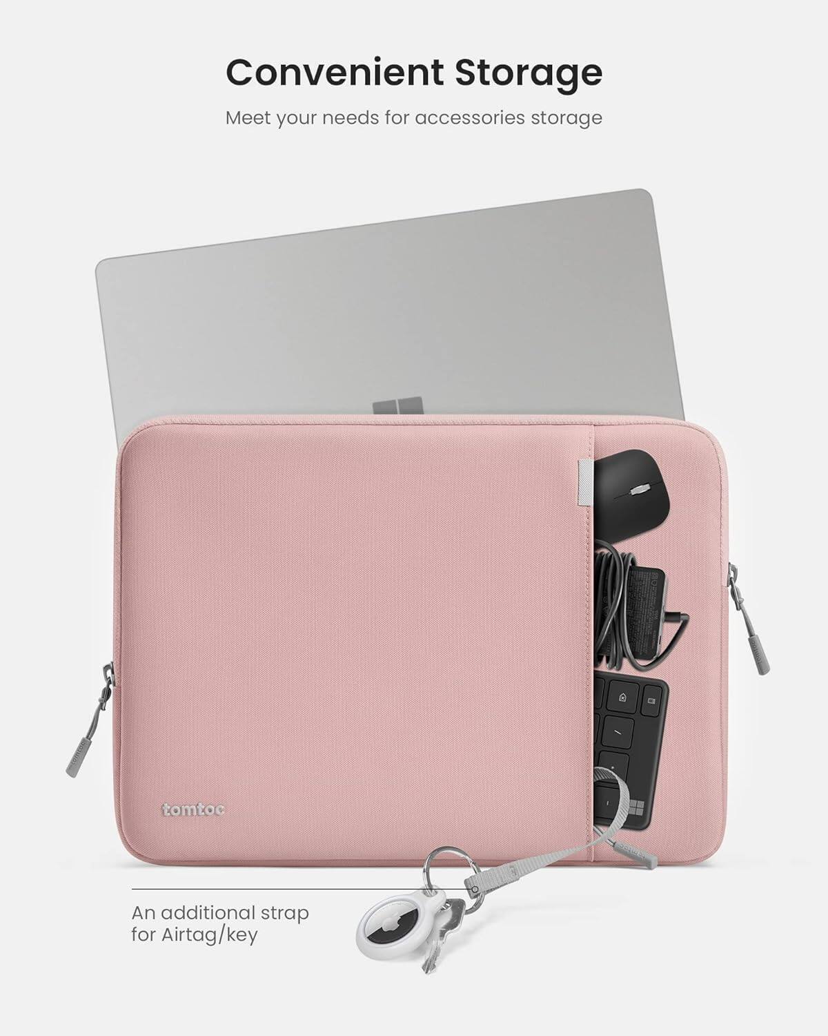Convenient Storage  
Meet your needs for accessories storage  

tomtoc  

An additional strap for AirTag/key