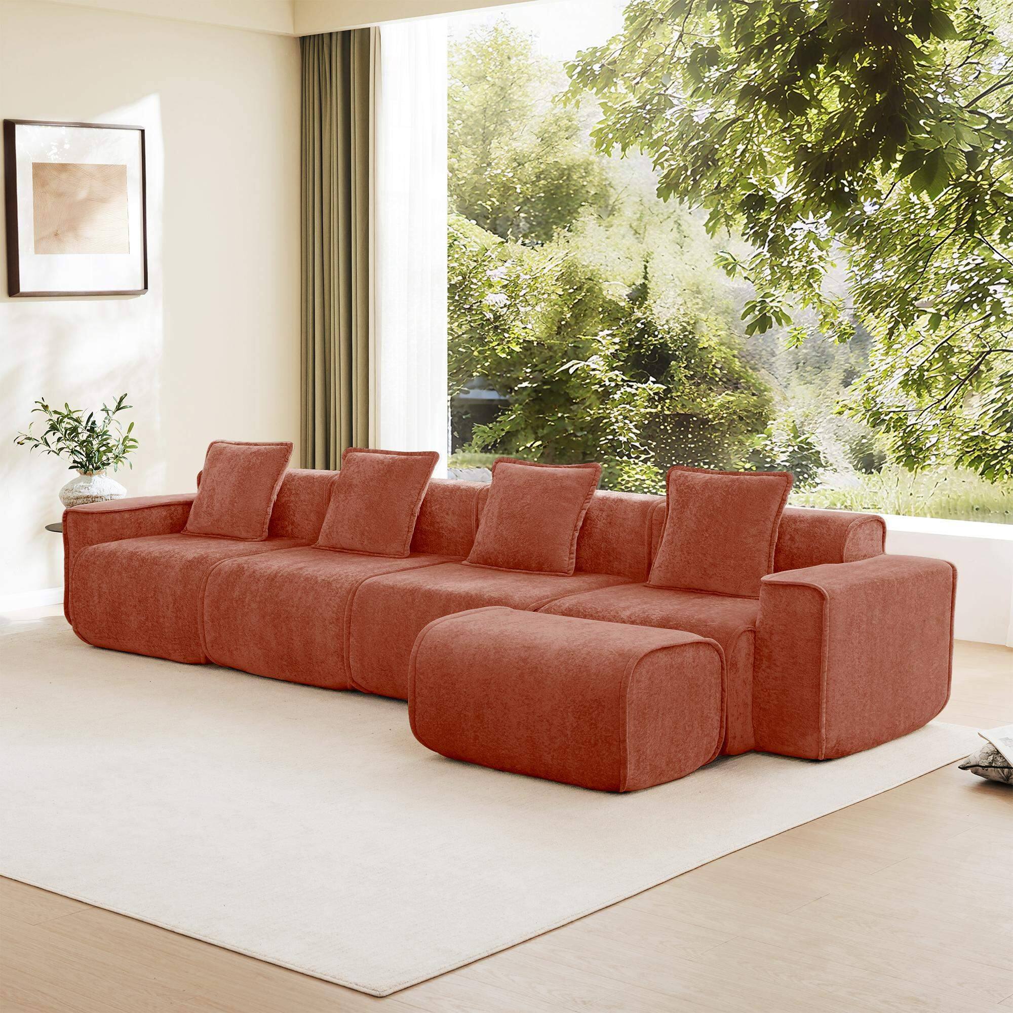 Roomtec Streamlined Design Modular 4 Seat L Shape Sectional Boneless ...