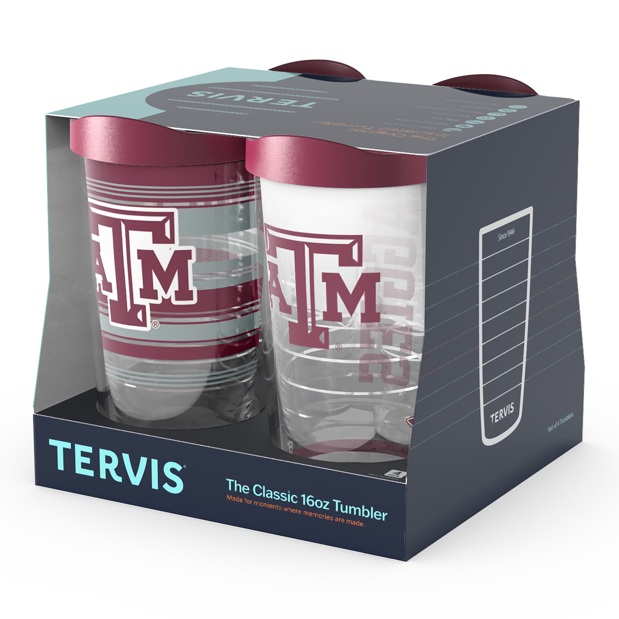 TERVIS  
The Classic 16oz Tumbler  
Made for moments where memories are made  

TERVIS  
The Classic 16oz Tumbler  
Made for moments where memories are made  

TERVIS  
Since 1946  

TERVIS  
Seraftunden