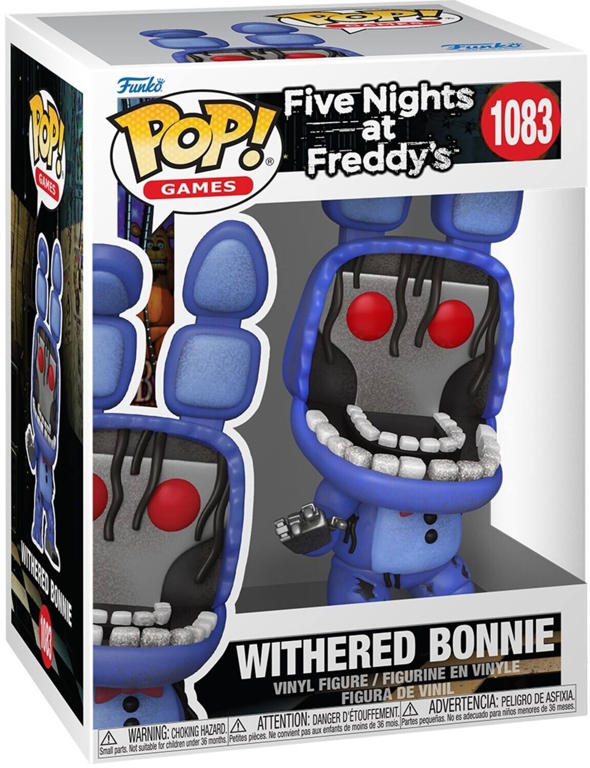 P TInLX Funko Five Nights b POP! at 1083 Freddy's GAMES GAMES WITHERED BONNIE A WITHERED BONNIE FIGURINE EN VINYLE FIGURE / VINYL DE VINIL FIGURA PELIGRO DE ASFIXIA TOUFFEMENT. ADVERTENCIA: para ninos menores de 36 meses. DANGER D pequeas. No es adecuado HAZARD. ATTENTION: aux enfants de moins de 36 mois Partes WARNING: CHOKING Petites pieces. Ne convient pas for children under 36 months, Smal parts. Not suitable