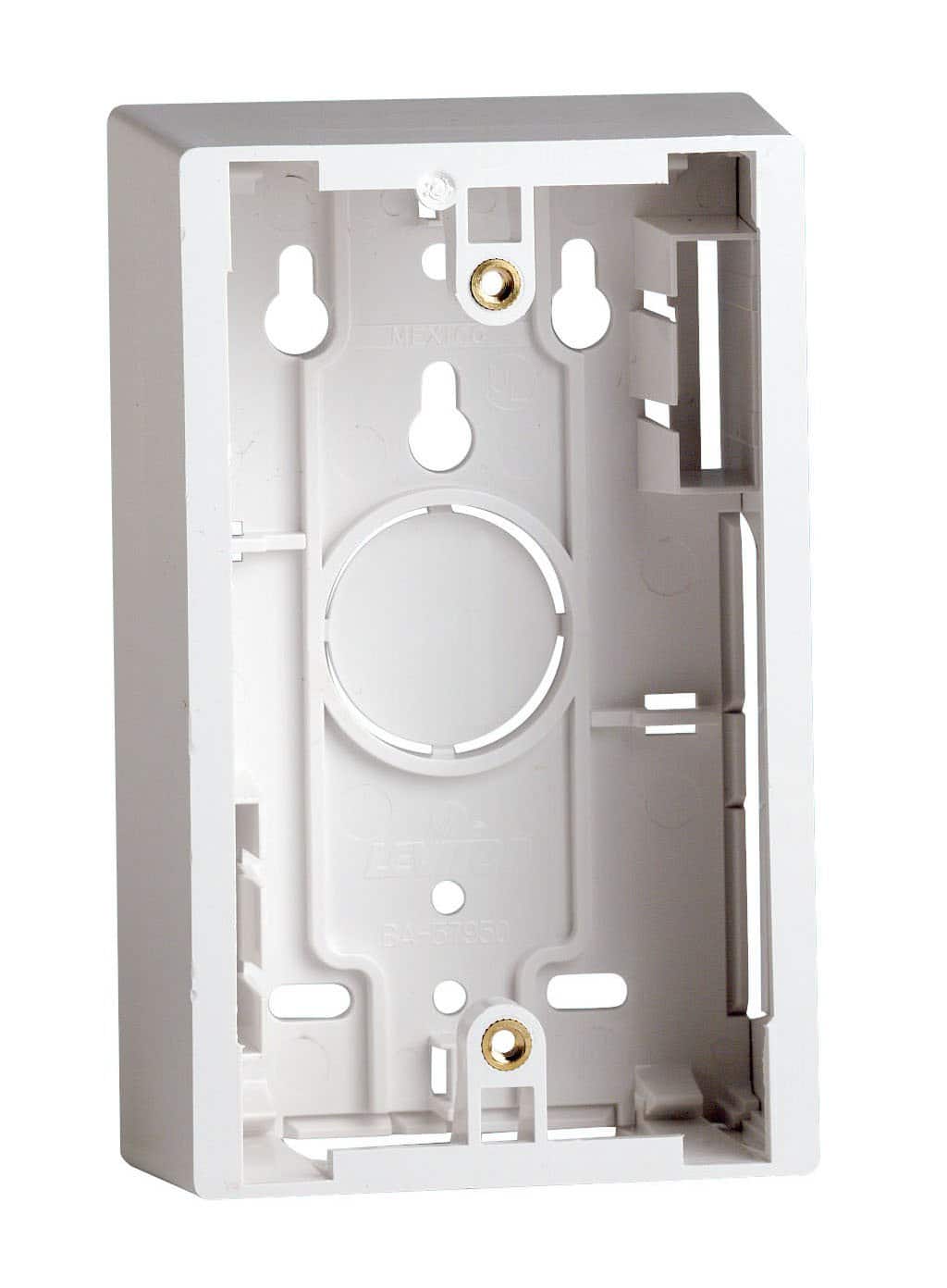 Leviton - R04-42777-00W Single-Gang Surface Mount Wiring Box - White