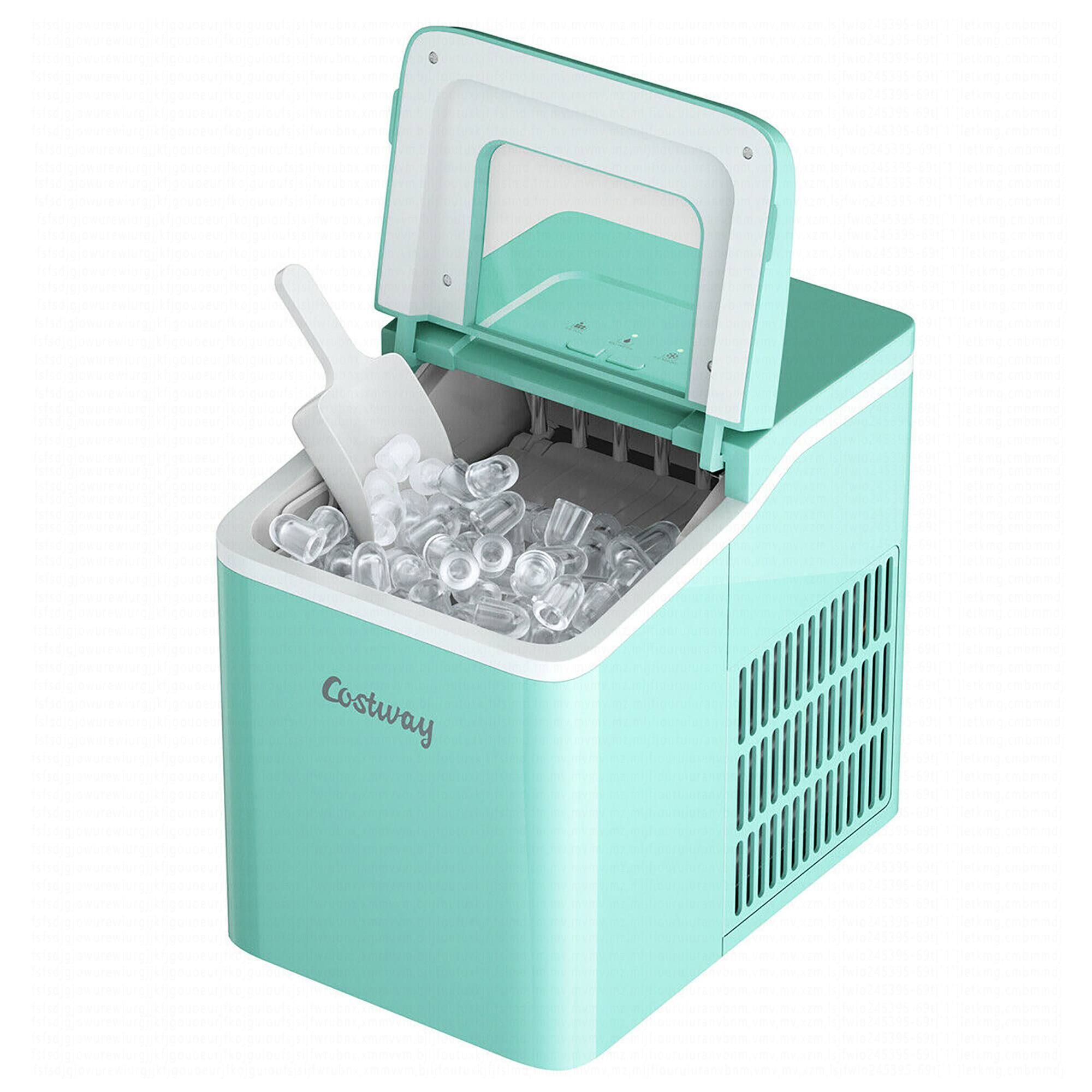 Alt View 16. Costway - Portable Ice Maker Machine Countertop 26Lbs/24H Self-cleaning w/ Scoop - Green.