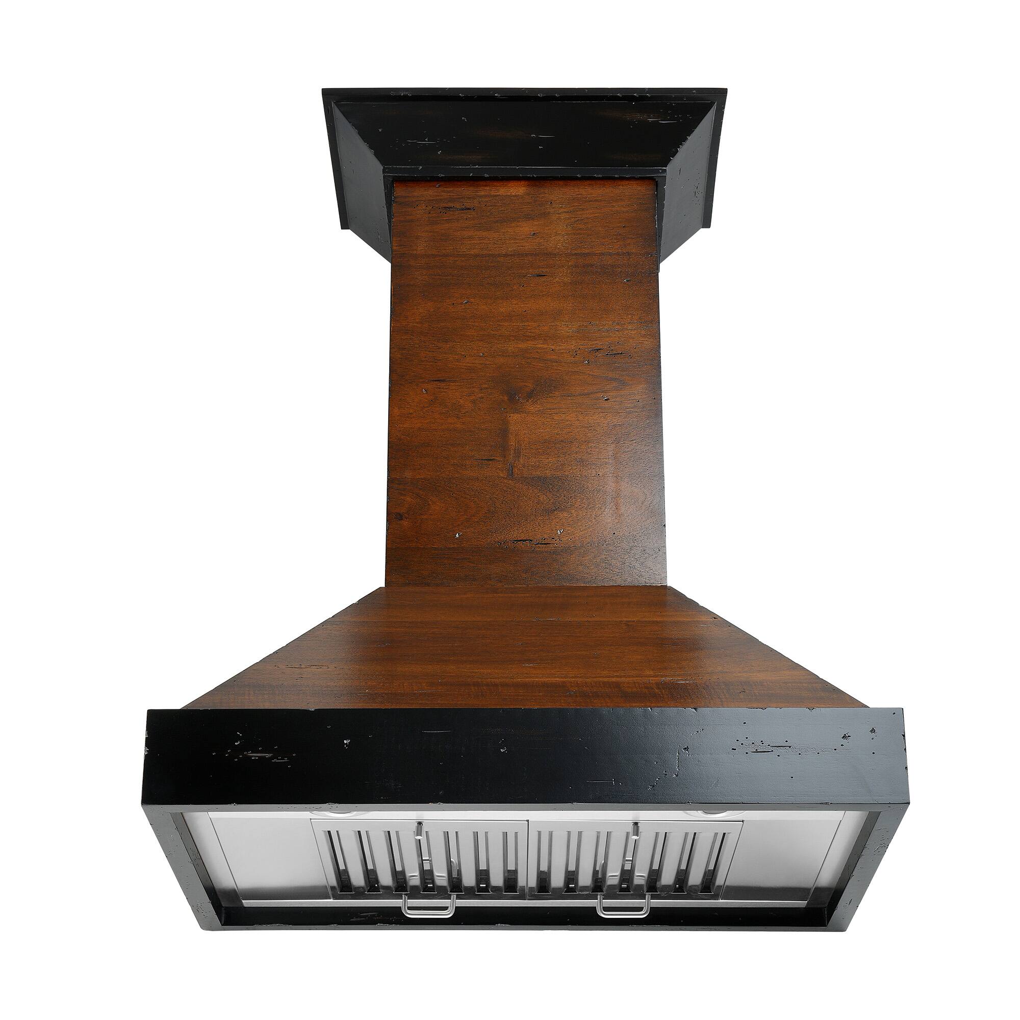 Alt View 12. ZLINE - ZLINE 30 in. Convertible Vent Wooden Wall Mount Range Hood in Antigua and Walnut - Walnut.