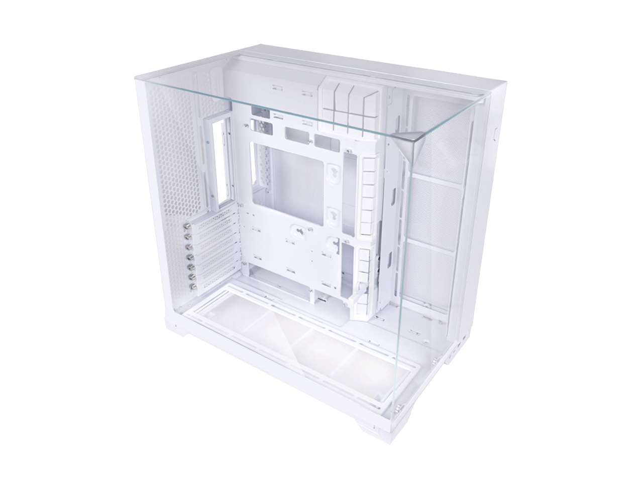 Alt View 5. Lian Li - LIAN LI O11 vision compact white color Aluminum / Steel / Tempered Glass ATX Mid Tower computer Case ----O11VPW - white.