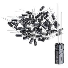 Unique Bargains - 3.3uF 50V 5x11mm Electrolytic Capacitor, 105C High Temp Radial Leads, for TVs/LCDs/VCD, 60pcs - Black