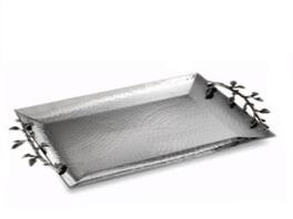 Jiallo - Elegance Sparkle leaf rectangular tray - Silver