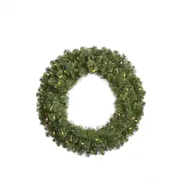 Vickerman - 48" Grand Teton Wreath 420 Tips 200WmWhtLED - Green
