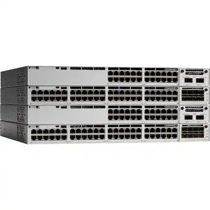 Front. Cisco Consumer Products - Cisco Catalyst 9300X-24Y Ethernet Switch - Manageable - 3 Layer Supported - Modular - Optical Fiber - Desktop - Black.