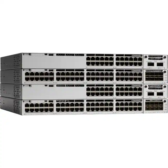 Front. Cisco Consumer Products - Cisco Catalyst 9300X-24Y Ethernet Switch - Manageable - 3 Layer Supported - Modular - Optical Fiber - Desktop - Black.