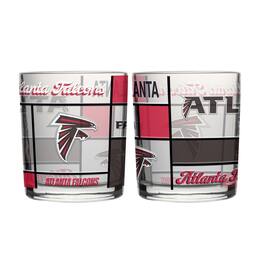 Logo Brands - Atlanta Falcons 12oz. Quilted Stained Two-Pack Rocks Glass Set - Multicolor