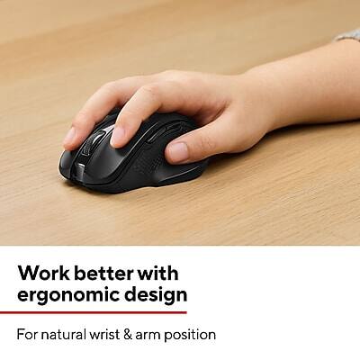 Staples TECH Wireless Ergonomic Curved Optical USB Mouse Wireless