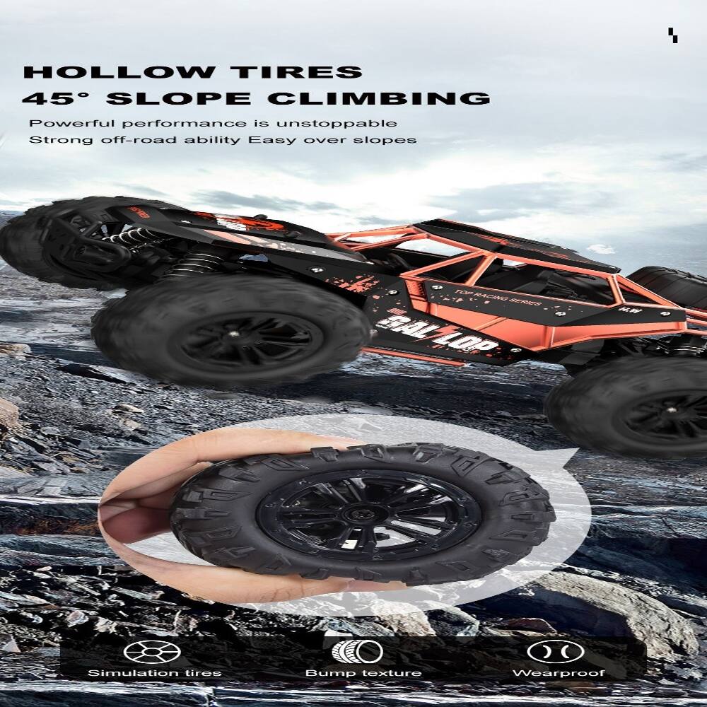 HOLLOW TIRES  
45° SLOPE CLIMBING  
Powerful performance is unstoppable  
Strong off-road ability Easy over slopes  

NACIO FALLOP  
Simulation tires  
Bump texture  
Wearproof