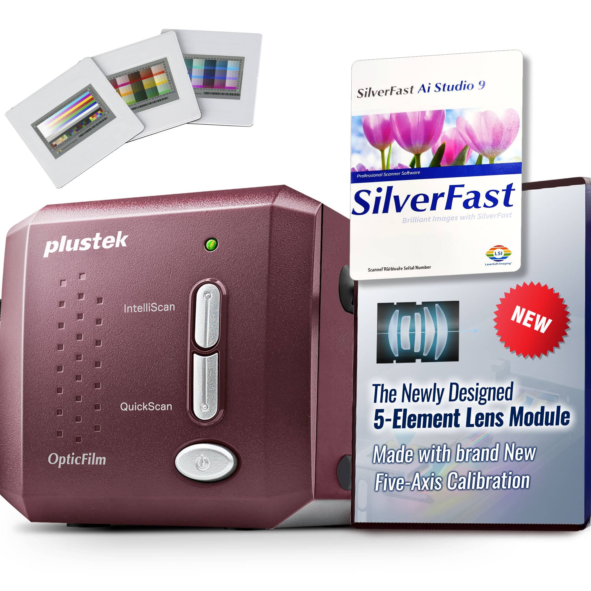 Plustek - OpticFilm 9000i Ai 35mm Film Scanner – New 3rd Gen Lens System & 5-Axis Precision Alignment