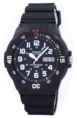 Casio - Quartz Analog 100M Resin Strap MRW-200H-1BVDF MRW200H-1BVDF Men's Watch - Black