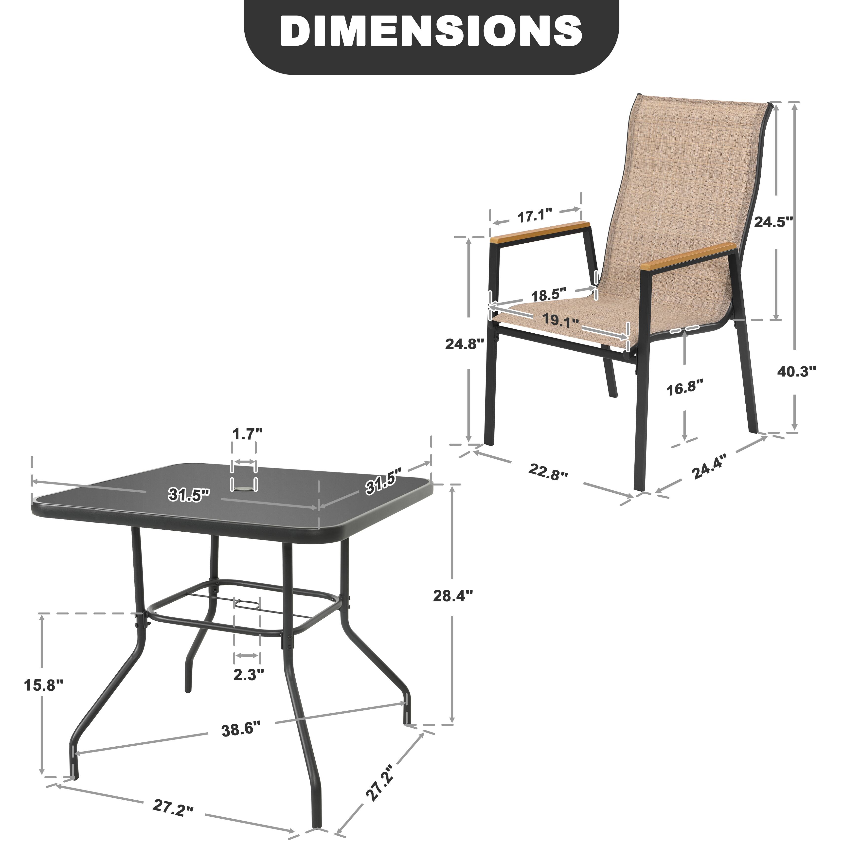 DIMENSIONS

- 17.1"
- 24.5"
- 24.8"
- 18.5"
- 19.1"
- 16.8"
- 40.3"
- 31.5"
- 1.7"
- 31.5"
- 22.8"
- 24.4"
- 28.4"
- 15.8"
- 2.3"
- 38.6"
- 27.2"