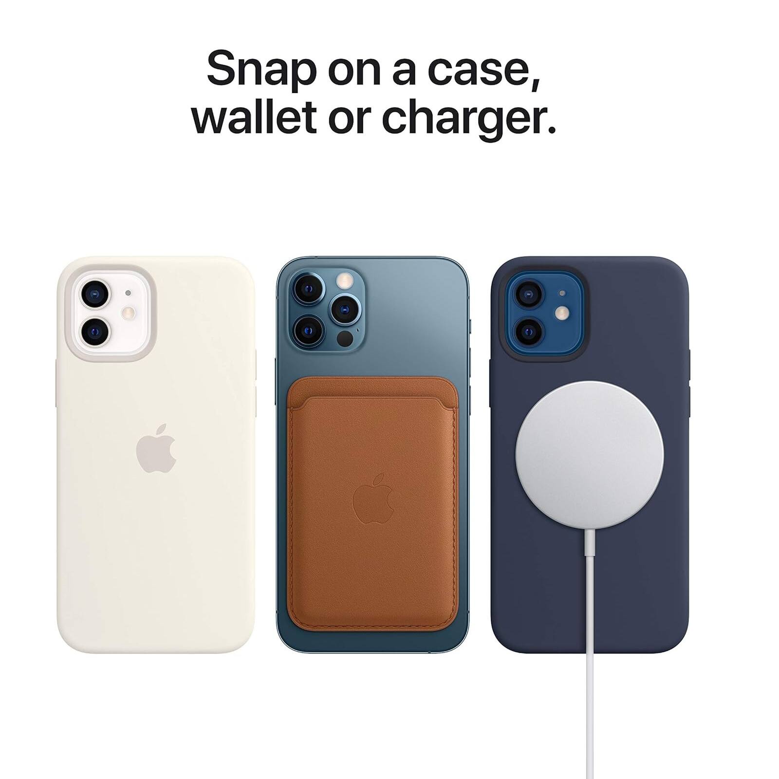 Snap on a case, wallet or charger.